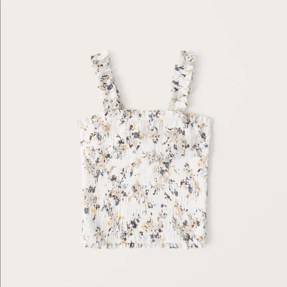 NWT Abercrombie All Over Smocked Wide Strap Cami